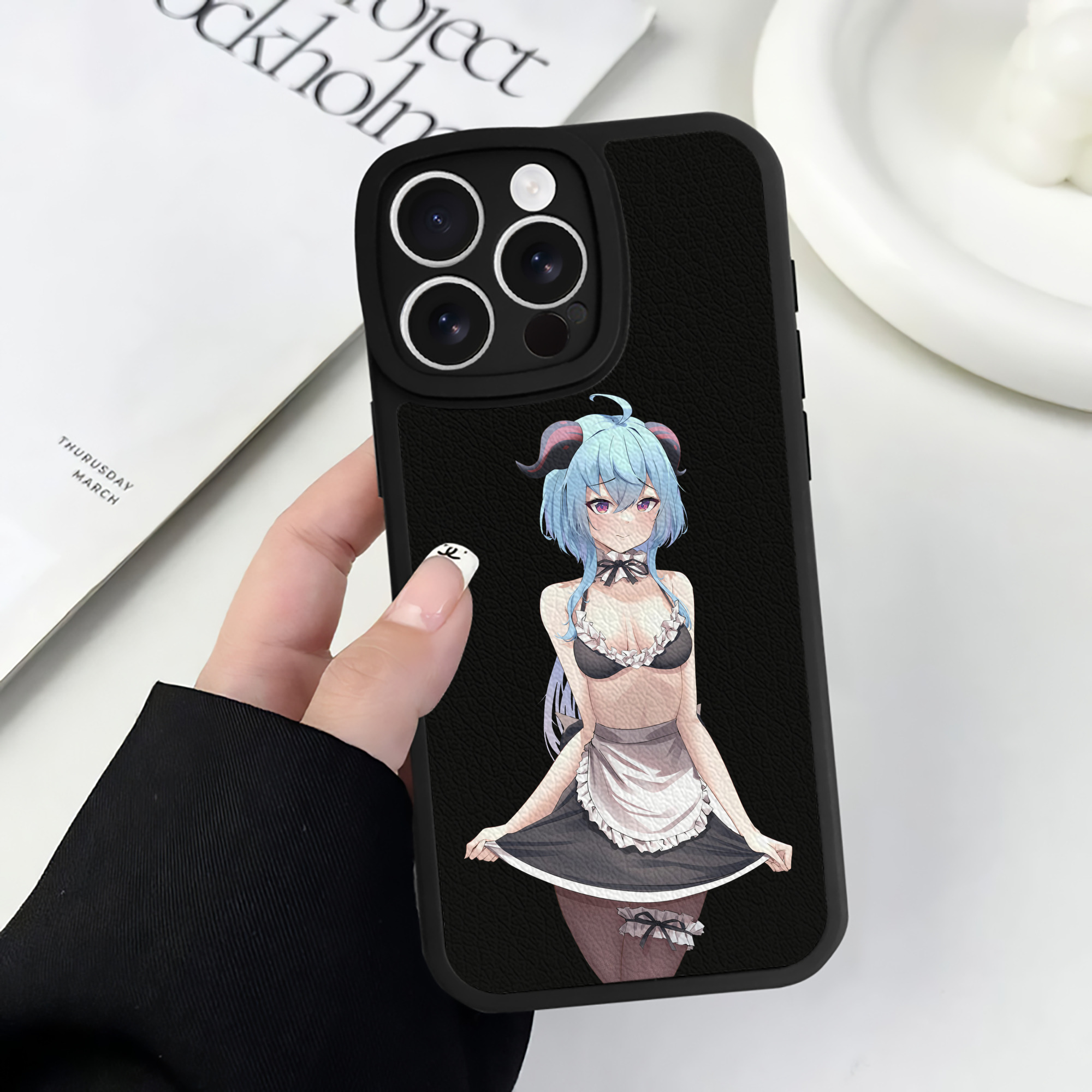 げんし神 甘雨 かんう genshin Ganyu 【iPhone 16シリーズ対応】シリコンスマホケース（レザー調） 材質：シリコン